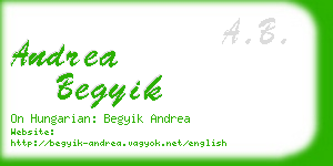 andrea begyik business card